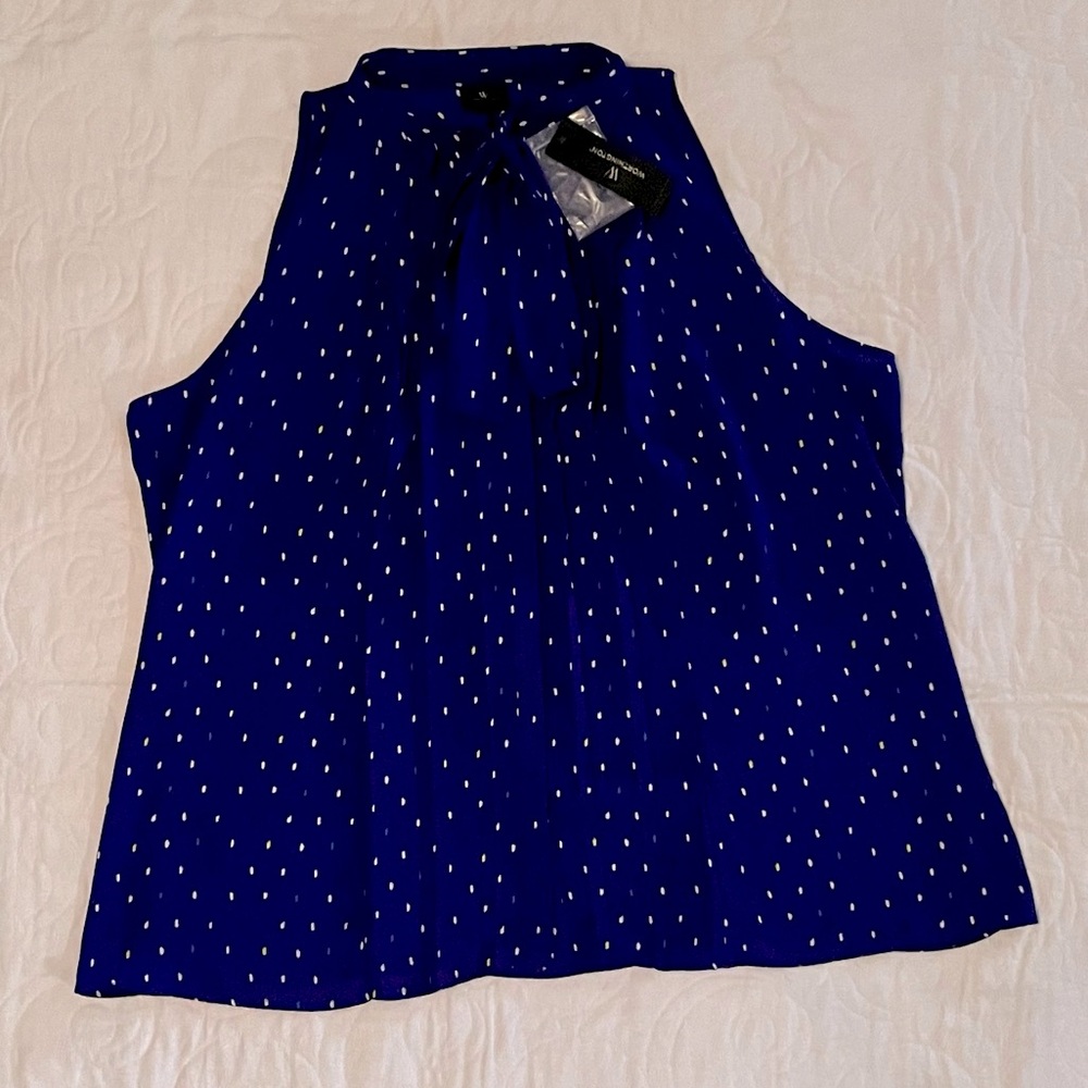 Worthington Sleeveless Blouse Bow Front Size XL
